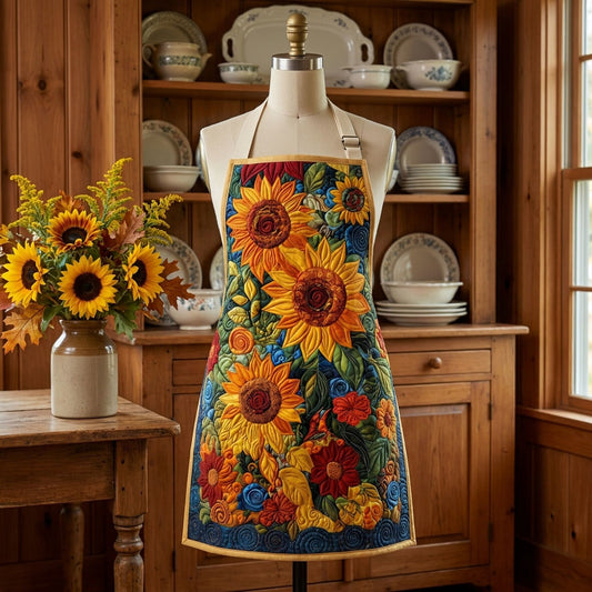 Golden Harvest Blooms Quilted Apron SN0PT129