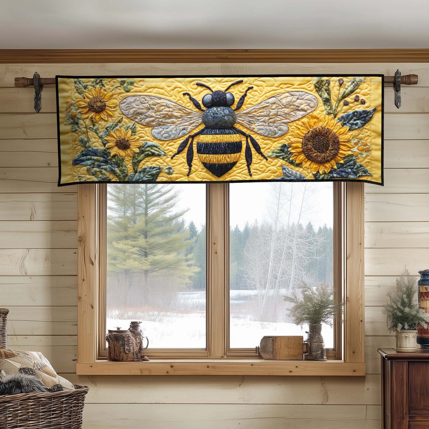 Golden Hive Quilted Valance NCU0DK4015