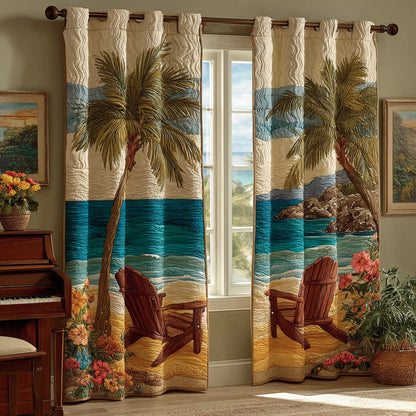 Golden Horizon Beach Quilted Curtains NCU0DH967
