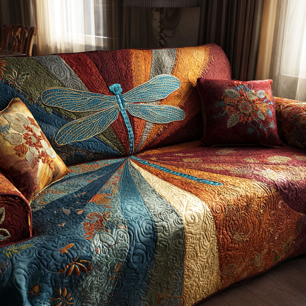 Golden Horizon Quilted Sofa Cover NCU0TV775