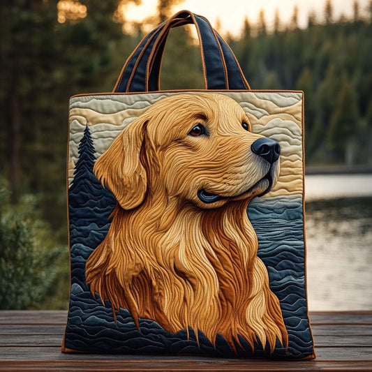 Golden Lake Serenity Quilted Tote Bag NCU0XD1192