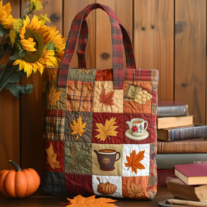 Golden Leaves Quilted Tote Bag NCU0PT7907
