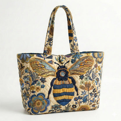 Golden Meadow Bee Quilted Classic Tote Bag SN0NT018