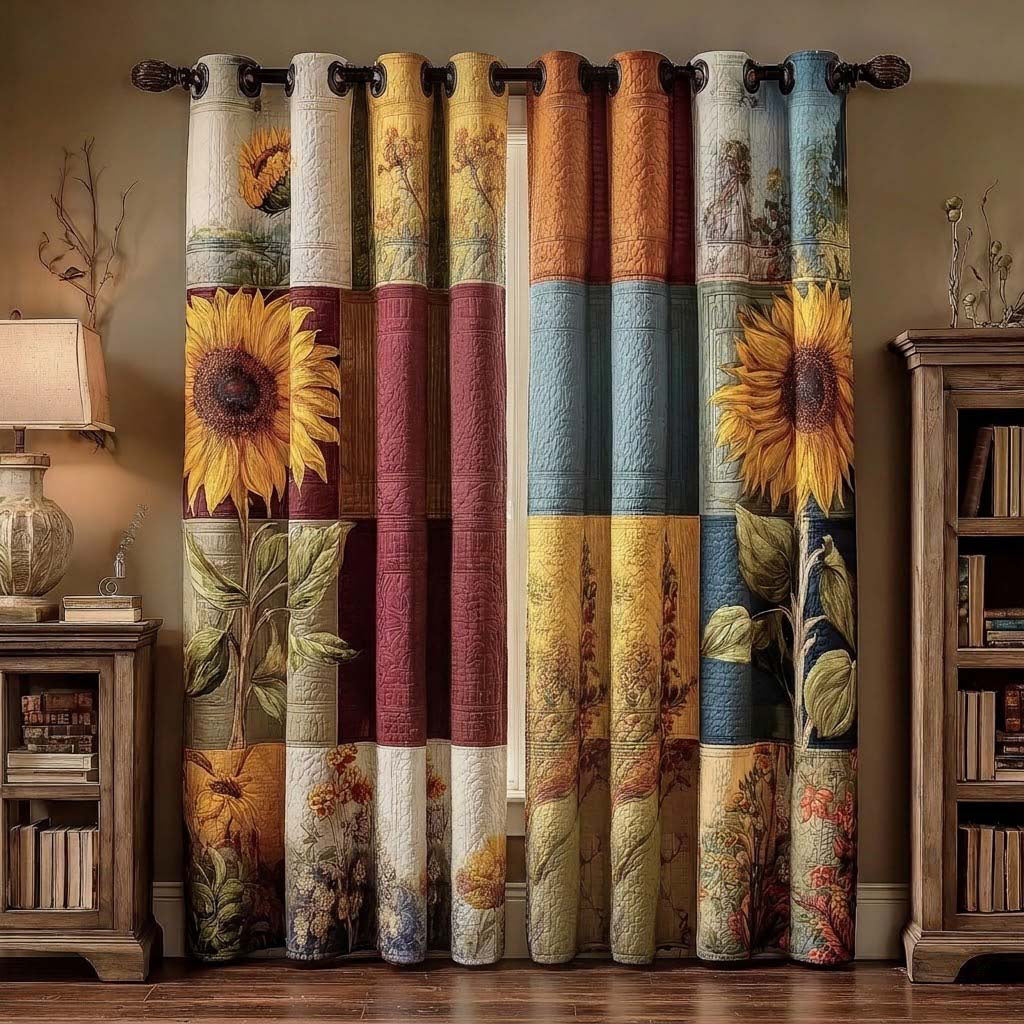 Golden Meadow Quilted Curtains NCU0QQ328
