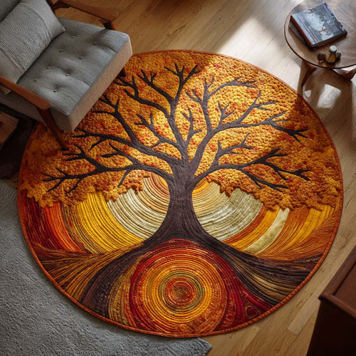 Golden Meadow Quilted Round Mat NCU0TD122