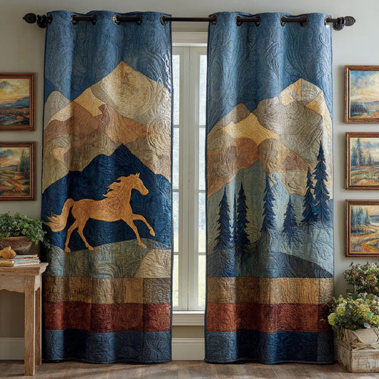 Golden Mesa Horse Quilted Curtains NCU0DH825