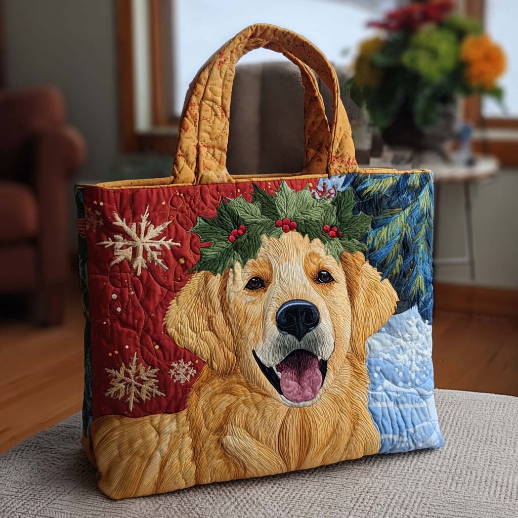 Golden Noel Quilted Tote Bag NCU0NT9702