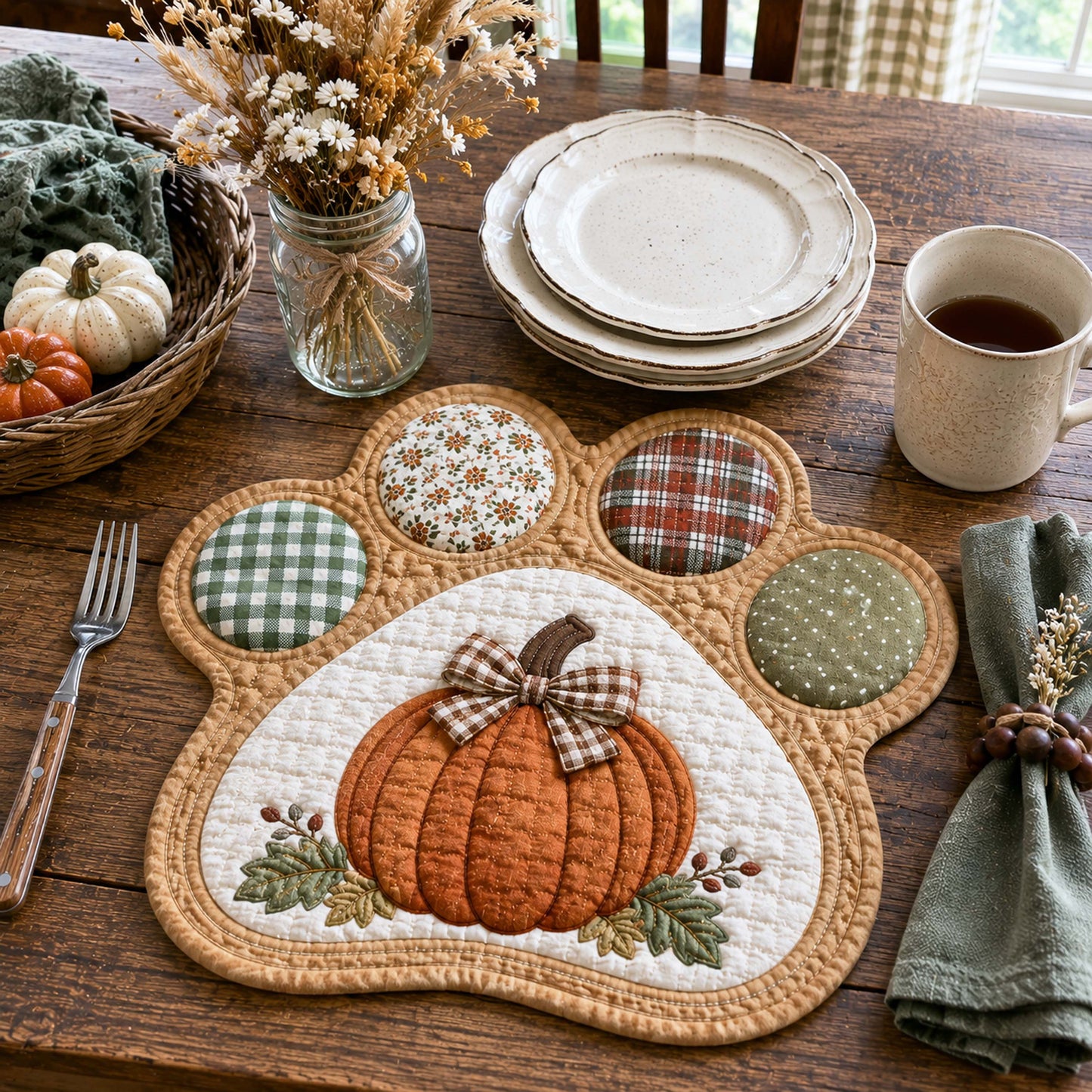 Golden Paws Custom Shape Quilted Placemat SN0TD052