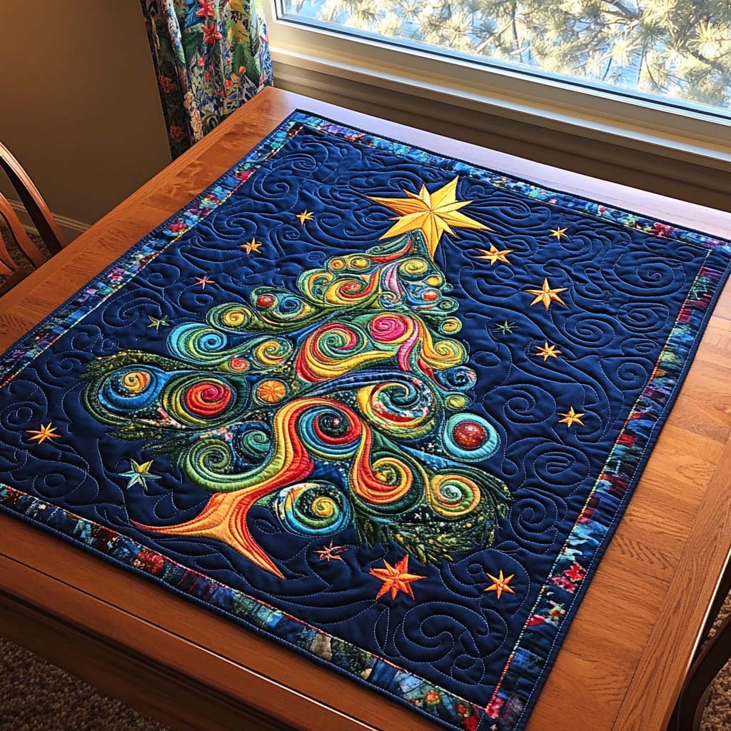 Golden Pine Quilted Table Topper NCU0DDK1146