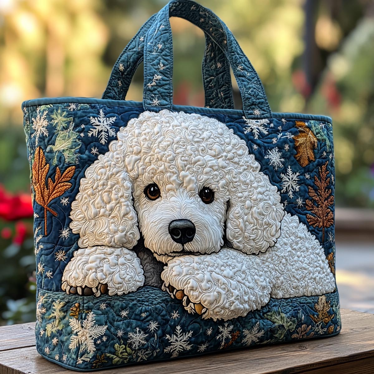 Golden Poodle Quilted Tote Bag NCU0DK10119