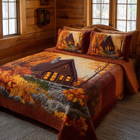 Golden Retreat 3-Piece Quilted Bedding Set NCU0LV142