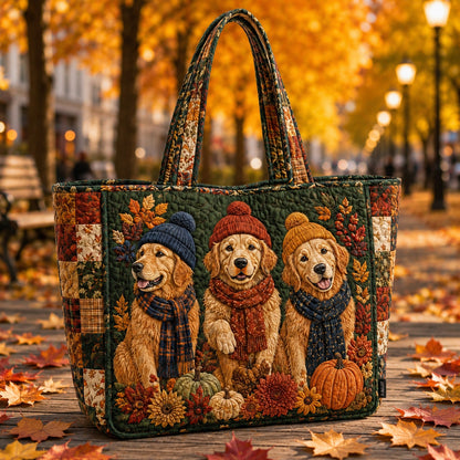 Golden Retriever Autumn Quilted Classic Tote Bag SN0HH0001