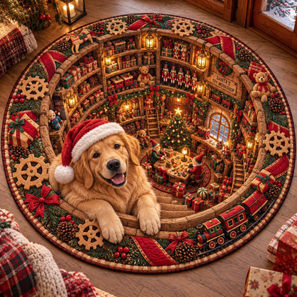 Golden Retriever Charm Quilted Round Mat SN0TD815
