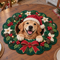 Golden Retriever Christmas Wreath NCU0SN002