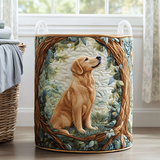 Golden Retriever Field Quilted Laundry Basket NCU0DDK840