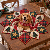 Golden Retriever Holiday Custom Shape Quilted Table Topper SN0TD863