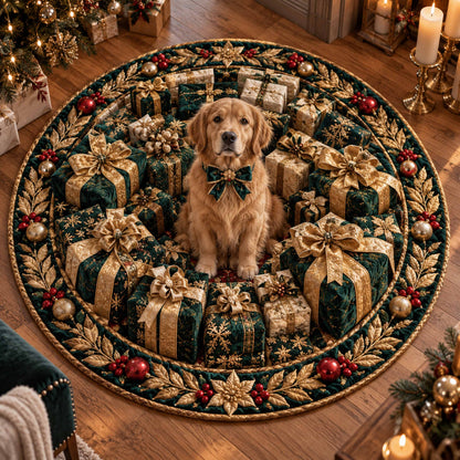 Golden Retriever Joy Quilted Round Mat SN0TD806