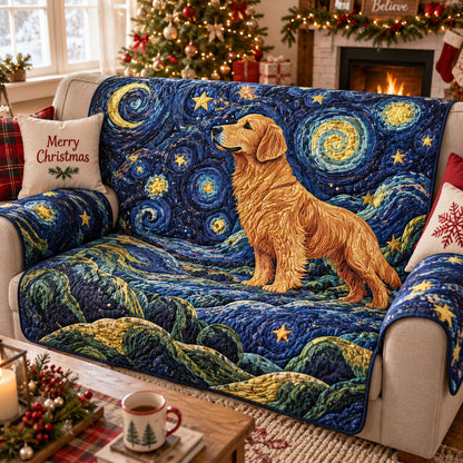 Golden Retriever Starry Quilted Sofa Cover SN0PT1333