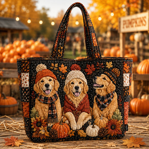 Golden Retriever Sunset Quilted Classic Tote Bag SN0HH0006