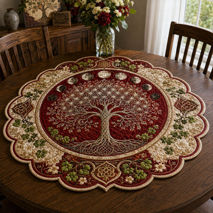 Golden Roots of Time Custom Shape Quilted Table Topper SN0PT872