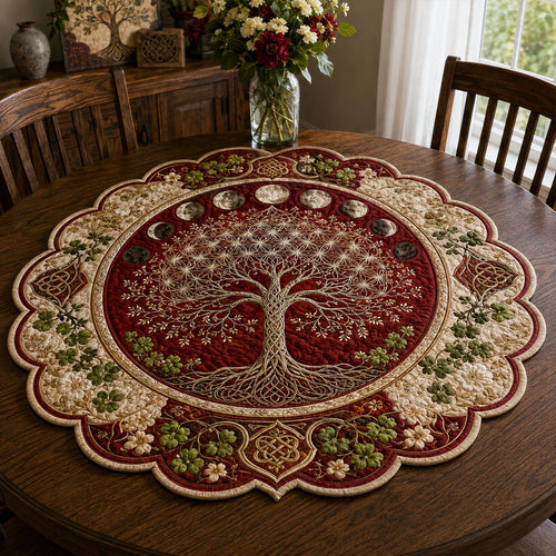 Golden Roots of Time Custom Shape Quilted Table Topper SN0PT872