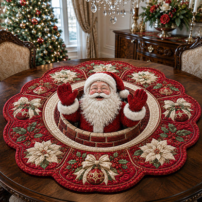 Golden Santa Claus Custom Shape Quilted Table Topper SN0HH0131