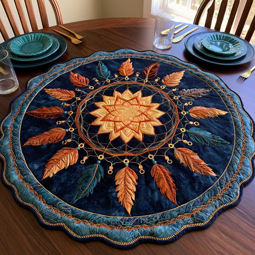 Golden Sun Custom Shape Quilted Table Topper NCU0LV238
