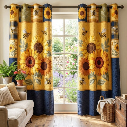 Golden Sunflower Quilted Curtains NCU0ND69