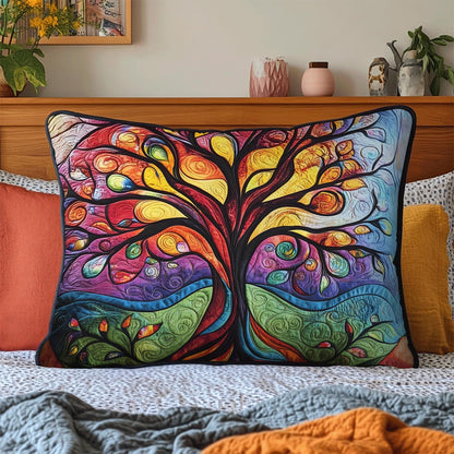 Golden Tree Of Life Quilted Bedding Pillow Case NCU0TL2108