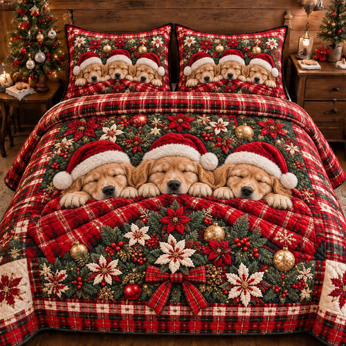 Golden Trio Slumber Quilted Bedding Set SN0HH0428