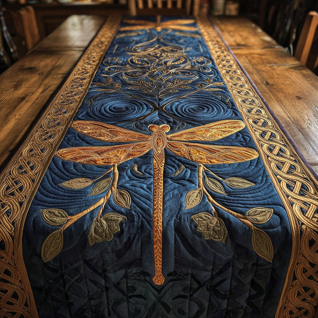 Golden Twilight Quilted Table Runner NCU0NTV373