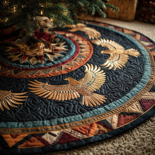 Golden Wings Christmas Quilted Tree Skirt NCU0NTV480