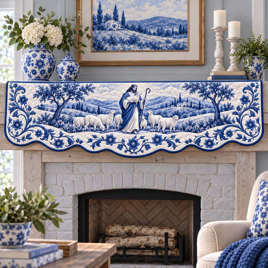 Good Shepherd Flock Quilted Mantel Scarf SN0HH0993