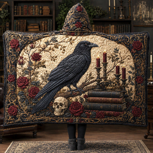 Gothic Raven Quilted Hooded Blanket SN0TV158