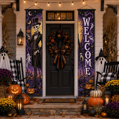 Gothic Skull Manor Welcome Door Banner SN0PT306