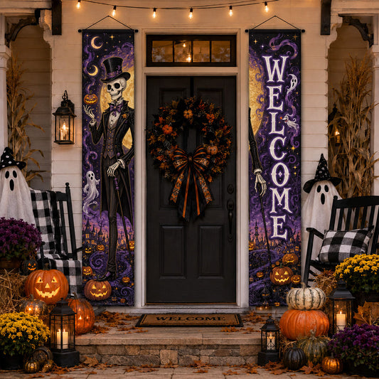 Gothic Skull Manor Welcome Door Banner SN0PT306