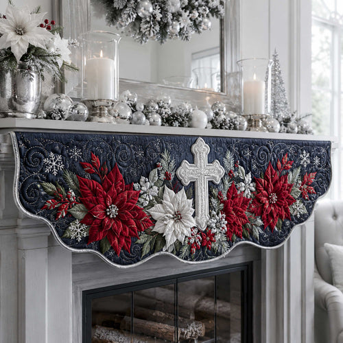 Graceful Cross Quilted Mantel Scarf SN0TD344