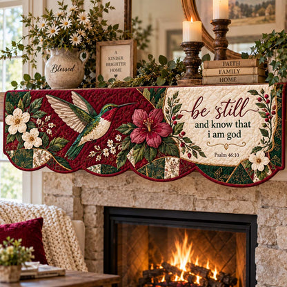 Graceful Hummingbird Quilted Mantel Scarf SN0HH0640