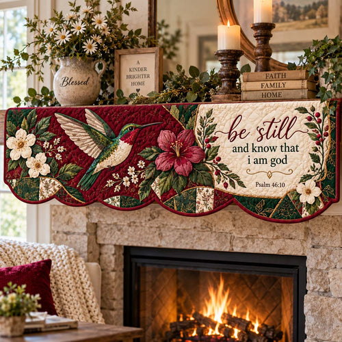 Graceful Hummingbird Quilted Mantel Scarf SN0HH0640