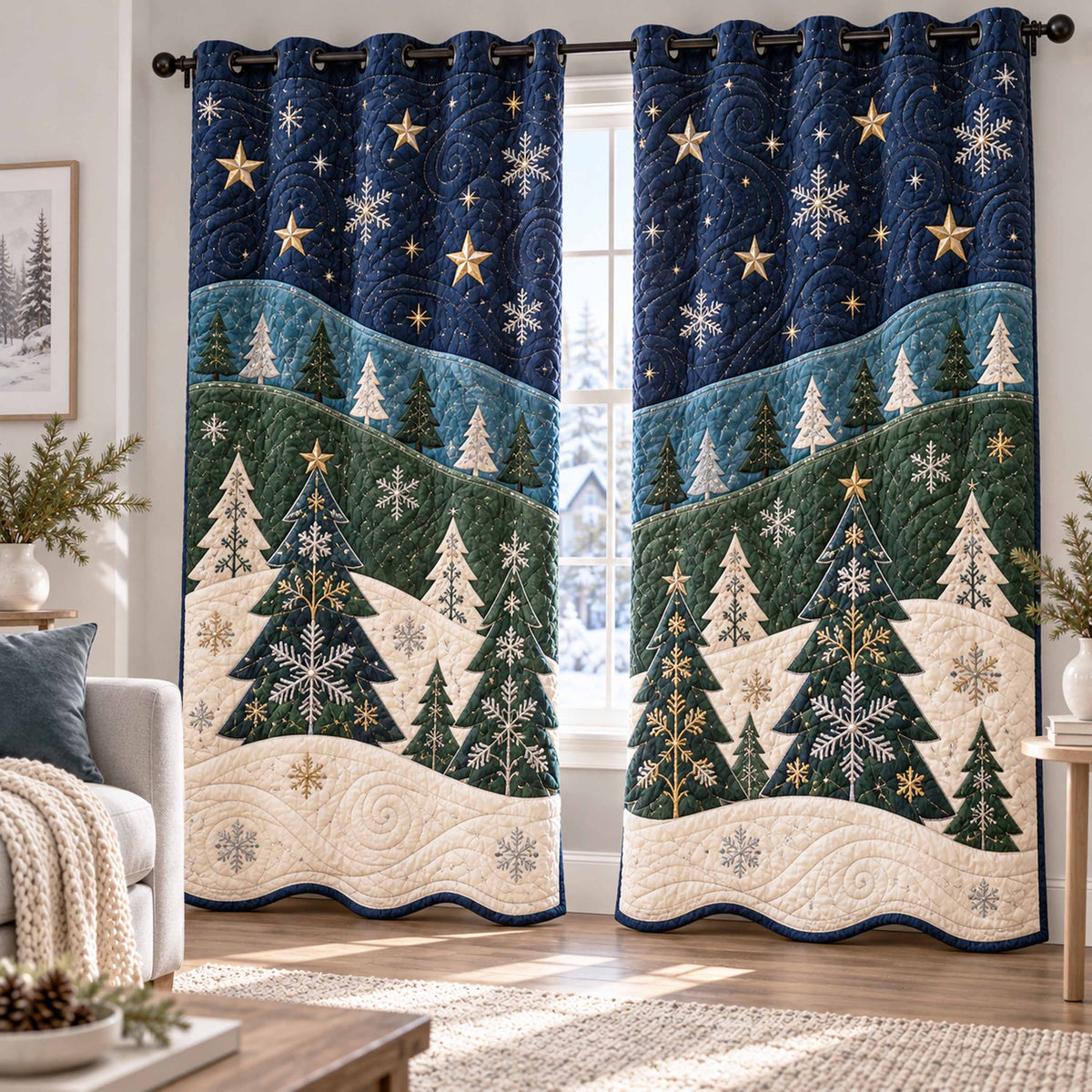 Grand Evergreen Quilted Curtains SN0TD1114