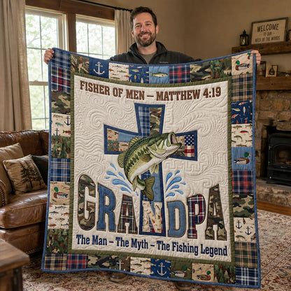 Grandpa’s Favorite Fishing Companion Quilted Blanket SN0PT081