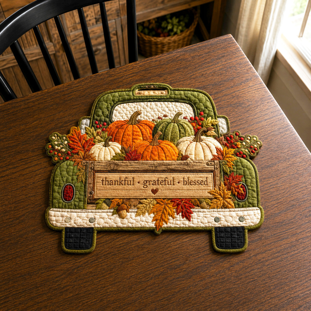 Grateful Harvest Custom Shape Quilted Placemat SN0TV033