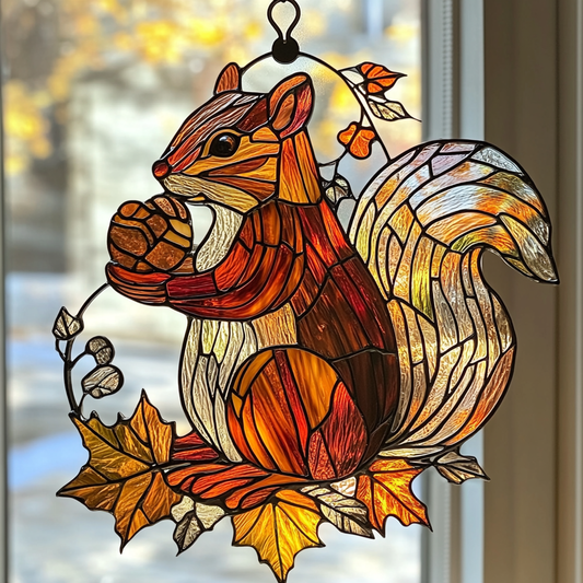 Grateful Harvest Squirrel - Window Hanging Suncatcher NCU0PD108