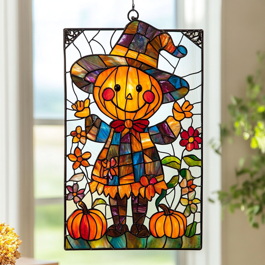 Grateful Heart Scarecrow - Window Hanging Suncatcher NCU0PD100