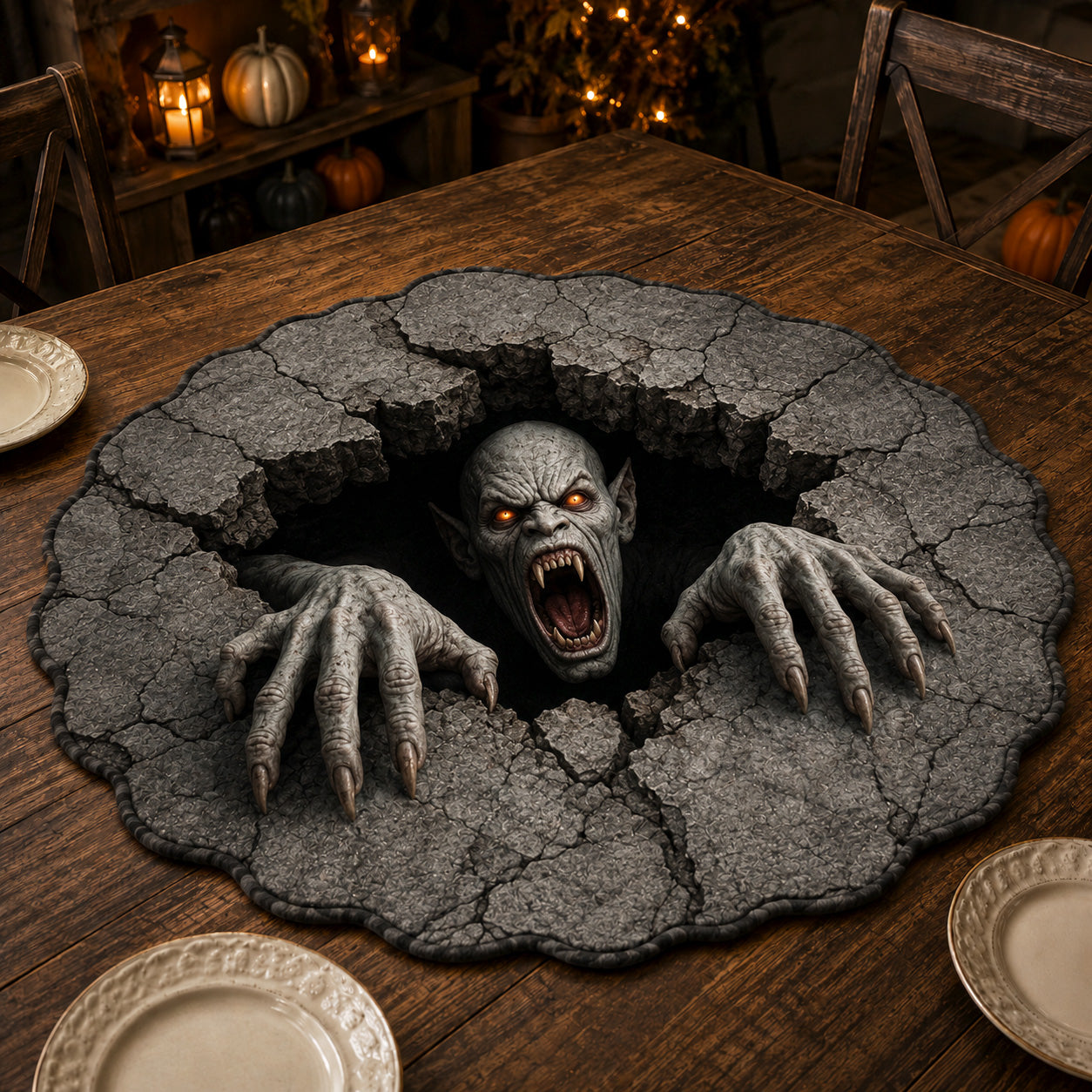 Grave Awakening Custom Shape Quilted Table Topper SN0TV264