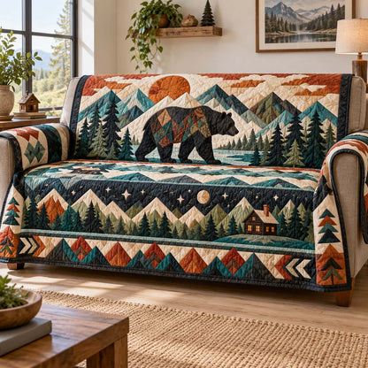 Grizzly Bear Quilted Sofa Cover SN0HH0881