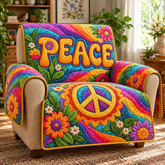 Groovy Peace Letters Quilted Sofa Cover SN0HH1014