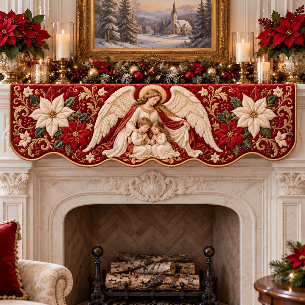 Guardian Angels Quilted Mantel Scarf SN0HH0943