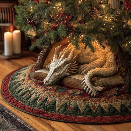 Guardian Dragon Glow Christmas Quilted Tree Skirt NCU0TH3657