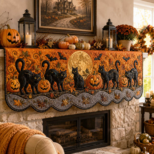 Halloween Mystery Quilted Mantel Scarf SN0TD222